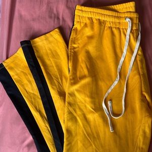 Forever 21 Yellow + Black Joggers w/ Ankle Zippers + 3 Pockets - Mens XL 🐝